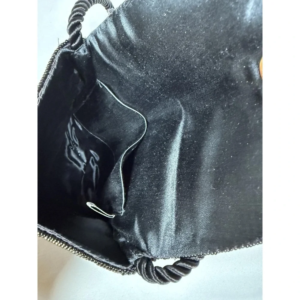 Crossbody evening‎ purse Black Gold Beaded